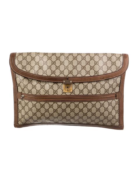 vintage gucci portfolio with handles|gucci clutch vintage.